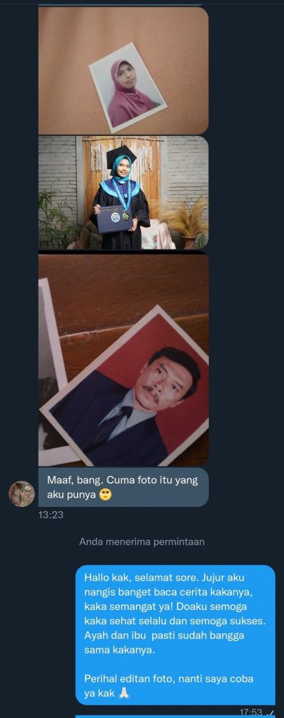 Cewek Minta Foto Diedit Bareng Mendiang Ayah & Ibu