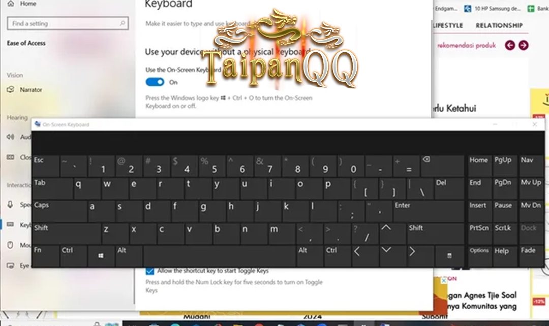 Cara Memunculkan Keyboard di Laptop