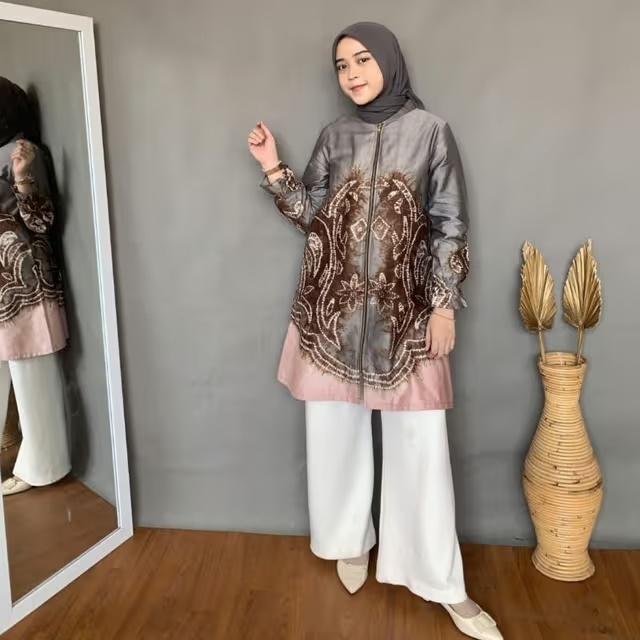 Baju Sasirangan Tunik Lengan Panjang